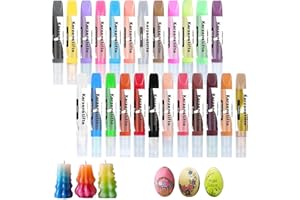 Dreamsolearoy 24 Farben Wachsmalstifte für Kerzen, Kerzen Bemalen Set, Sicher & Schnelltrocknend - Dekorieren von Kerzen, Geschenke, Oster/Weihnachtsbasteln für Erwachsene/Kinder