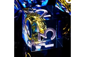 ORUZA DND Würfel Set Herr der Ringe, 7 Stück Polyedrische DND Würfel Set Scharfer Kante D&D Würfel für Dungeons und Dragons Pathfinder RPG MTG Rollenspiel Würfel