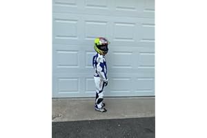 BI ESSE - Combinaison mini moto professionnelle pour enfant en cuir et Cordura, avec protections CE (bleu/blanc, 3XL (14-15 ans))