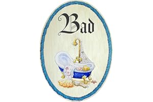 Kaltner Präsente Idea de Regalo – Decoración de Madera para Puerta, diseño Antiguo, artículo Decorativo, diseño de baño (18 x 13 cm)