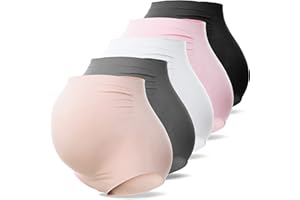 SUNNYBUY Damen Umstandsmode Hohe Taille Unterwäsche Schwangerschaft Nahtlos Weich Hipster Panties Over Bump