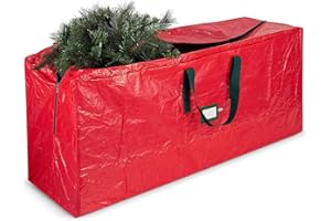 ZOBER Jumbo Christmas Tree Storage Bag - Fits 9 FT. Tall Christmas Trees - Durable Reinforced Carry Handles, Dual Zippered Storage Containers - Waterproof Xmas Tree Bag Protects from Dust, Moisture & Insect