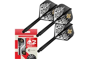 Target Japan PYRO G2 K Flex dartvingar och -skaft, nr 2/6 | Short/Intermediate/Medium, 3-pack Kflex All-in-One-flights & shaf