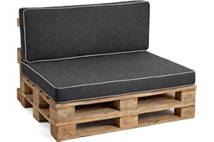 Gutekissen® Coussin pour Palette Extérieur - Confortable Coussin pour Canapé Jardin PFK - Différentes Tailles et Coloris (Coussin d'assise 120x80, Anthrazit)