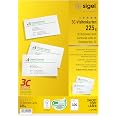 Lot De 100 Cartes De Visite Imprimables SIGEL - Format 8,5 X 5,5 Cm, Papier 225 G/m² Satiné, Technologie 3C