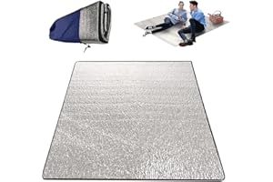 LNGJIN Coperta da Campeggio Foglio di Alluminio,200 x 200 cm Cuscino Sedile Pieghevole,Tappetino in Schiuma da Campeggio,Tappetino per Dormire in Schiuma,per Campeggio,Spiaggia,Escursionismo,Yoga
