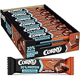 CORNY Protein, Barretta Proteica al Cioccolato al Latte, Con edulcoranti, Ricca di Proteine, Senza Zuccheri Aggiunti, 18 Barr