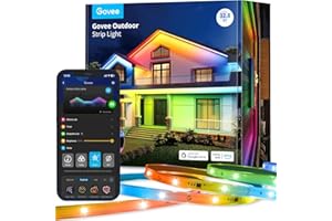 Govee Outdoor LED Strip Light, 10M RGBIC Outdoor Lights IP65 Waterproof, LED Strip for Garden, Eave, Garage, Music Sync and WiFi Voice Control, Smart App Control,Works with Alexa, Google Assistant