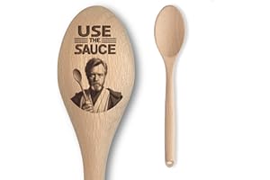 The Laser Factory Cucchiaio in legno ispirato a Star Wars OBI-Wan, scritta ""Use The Sauce"", divertente regalo per uomini e donne, articolo non ufficiale per fan (usa la salsa)