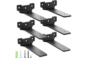 Yeabett 6 stück Regalhalter 15cm, Regalträger Metall mit Schrauben, 70 Kg Tragkraft, Schwarz