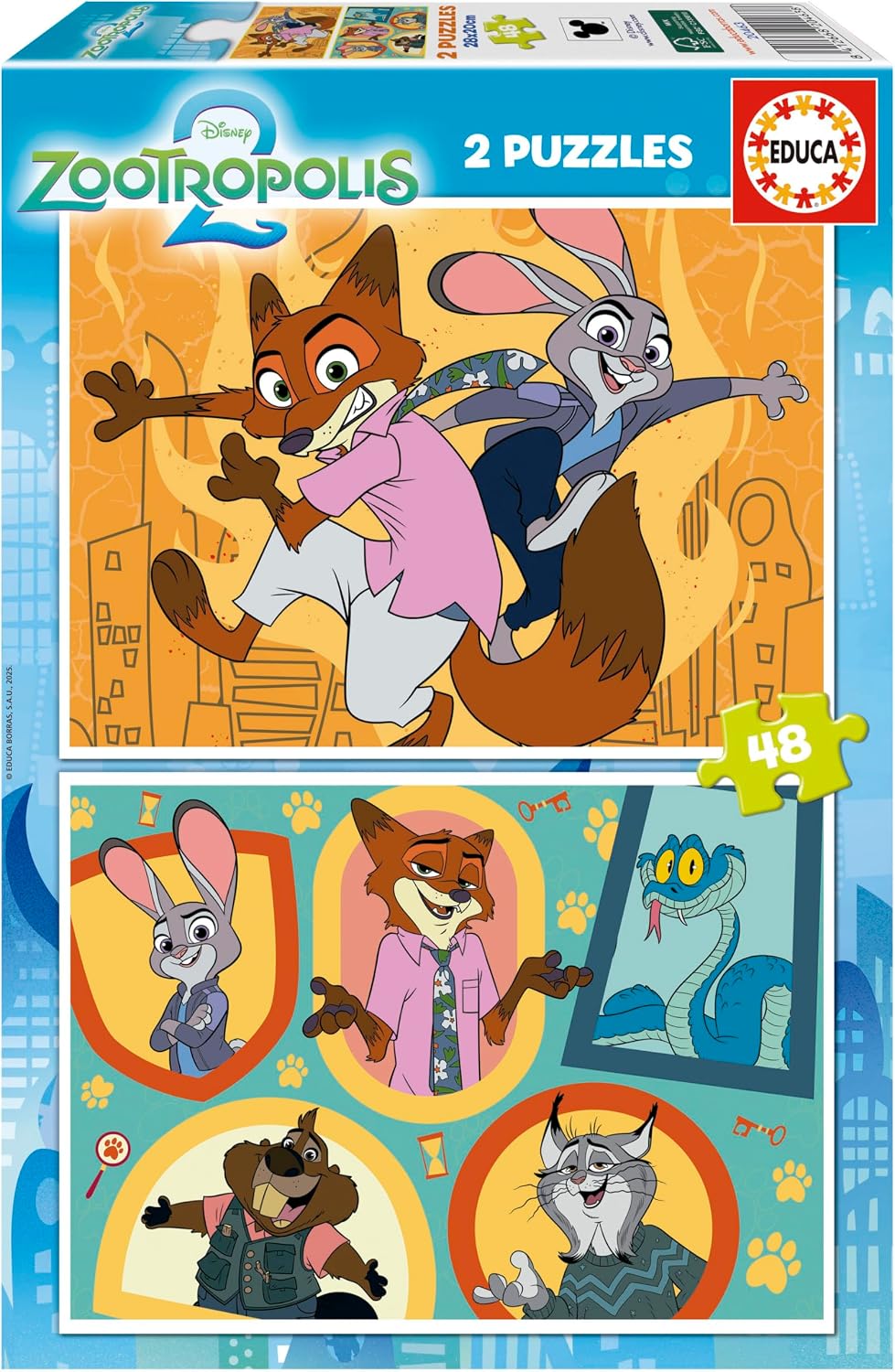Educa - Zootrópolis 2 | Set de 2 Puzzles Infantiles con 48 Piezas | Recomendados a Partir de 4 5 6 años (20463)