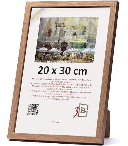 Bssmmai Cadre Photo Narva Noyer A4 - Cadre En MDF Avec Acrylique - Art Vertical Et Horizontal - Bois - Format Portrait Et Paysage - Vintage - 20 X 30 Cm