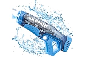 HYNXM Electric Water Gun, Automatic Water Gun with Water Absorption, 500CC High Capacity Transparent Electric Squirt Guns for Adults and Kid with Goggles, Range up to 26-32 FT, Summer Outdoor Toys