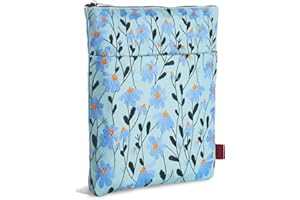 LParkin Daisy Flower - Custodia per libro con cerniera per lettori, regalo per gli amanti dei libri, tessuto lavabile da 23 x 27 cm, colore blu margherita