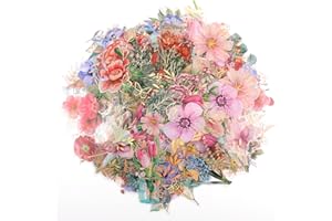 Lychii Scrapbooking Aufkleber, 240 Stück PVC Dekorations Aufkleber mit Natürlichen Pflanzen und Blumen, Klebeaufkleber für Albumhandwerk, Kalenderplaner, DIY-Kunst