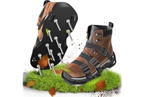 NEXGLOW Nagelschuhe, Rasenlüfter Schuhe mit Klettverschluss, Zum Rasen belüften oder als Estrichschuhe, Rasenbelüfter Vertikutierer und Aerifizierer für Rasenbelüftung, Aerifizierer Gartenschuhe- 45mm Nagell