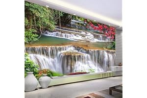 Msrahves Decorazione da Parete Verde piante fiori cascata Fotomurale 3D Ristorante Soggiorno Parete Camera Da Letto Wallpape Fotomurale tessuto non tessuto Soggiorno Fotomural