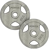 Dischi pesi OLIMPICI 5-40 kg - Ideali per manubri e BILANCIERI olimpionici con braccio da 50 mm - (2 x 5 kg/Argento)