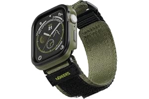 Nereides Rugged Case with Band Compatible with Apple Watch Series 11/10 46mm, Nylon Sport Replacement Band with Cover for iWatch Strap Men (Green)