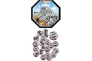 Kim'Play- Lot de 20+1 Billes, Zebre, 500839