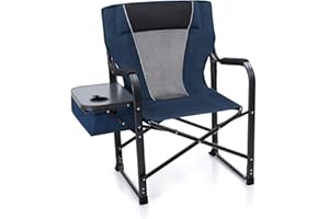 ‎ALPHA CAMP ALPHA CAMP Regiestuhl Klappstuhl Campingstuhl faltbar Angelstuhl gepolstert mit Seitentisch, Getränkehalter und Kühltasche, bis zu 160kg