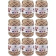 NESTNHAVEN Creative Cotton T-Shirt Yarn Carpet, Knitting Yarn for Hand Knitting DIY Bags, Baskets, Blanket, Cushion Crocheting Projects 200 GMS (Beige) | (900 Gm)