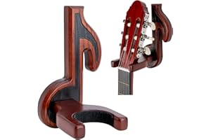 Teslyar Gancio per chitarra a parete | Supporto chitarra muro | Universale a parete per Chitarra | Appendi Titolare per Basso, Elettrico, Classico Chitarra, Violino, Ukulele (Rosso)