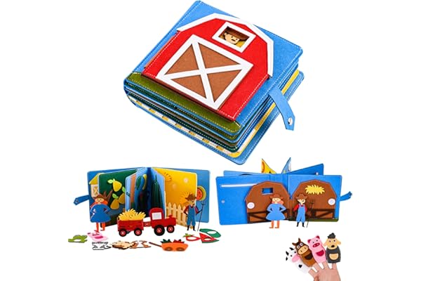 Quiet Book® | Livre d'emploi en feutre 3D Jouet éducatif sensoriel | Jouet éducatif pour enfants d'âge préscolaire Busy Book | Tableau d'activités pour enfants de 1 à 6 ans