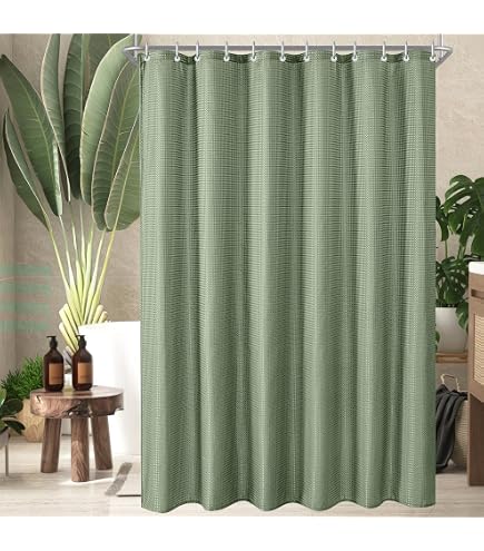 Hnmdmyi Duschvorhang Salbeigrün Ombre – Wasserdicht, 180x200 Cm, Polyester, Mit 12 Haken, Modernes Badezimmer-Design