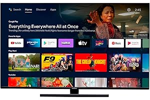 MEDION X15529 (MD 31172) 138,8 cm (55 Zoll) QLED Fernseher (Android TV, 4K, Dolby Vision HDR, Dolby Atmos & DTS X, Netflix, Prime Video, Smart TV, Google Chromecast & Assistant)