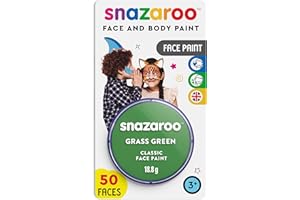 Snazaroo - Peinture Pour Visage et le Corps, Maquillage Pour Visage et Déguisement, Pour Enfants et Adults,Fard Blister 18 ML, Couleur Vert