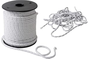 IPEA Lead Weight Tape for Curtains – Lead Braid 100 G/MT – Made in Italy – 5 Meters – Leaded Rope Wire for Curtains, Drapery, Fabrics, Nets – Curtains Weighting - White Color (BS03440100C)