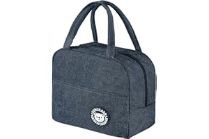 Jewan Piccola Borsa Termica 6L Frigo Porta Pranzo, Borsa per Ufficio, per Escursionismo, Picnic All'aperto, Barbecue (Blu Navy)