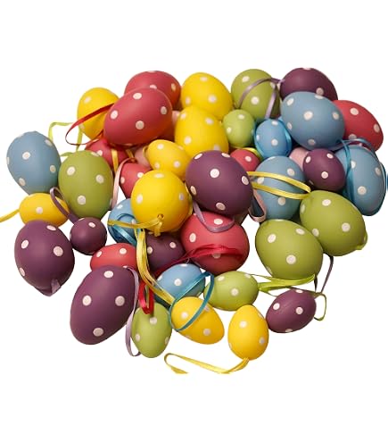 Œufs de Pâques à suspendre, 6 cm, lot de 12, en plastique