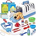 STAY GENT Pet Care Toy Vet Role Play Doctors Set for Kids, 29 Pcs Pretend Play Kit for Feeding and Treating Carrier Examine Plush Puppy Dog Vet Learning Gifts for Children Boys Girls 3 4 5 6 Years Old