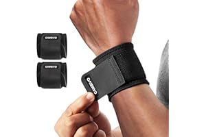 CAMBIVO Bande Poignet Musculation 2 Pièces, Bandes de Soutien Réglables et Respirantes, Wrist Wraps pour Stabilisation du Poignet, Sport, Gym, Powerlifting, CrossTraining