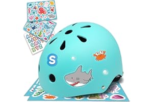 ‎SIMPLY KIDS Simply Kids Fahrradhelm Kinder mit DIY-Aufklebern I CPSC & CE Zertifiziert Skaterhelm Kinder für Skateboard Fahrrad Roller I Fahrradhelm Kinder Jungen 52-58 46-52 I Kinderhelm 2 Jahre Mädchen Baby