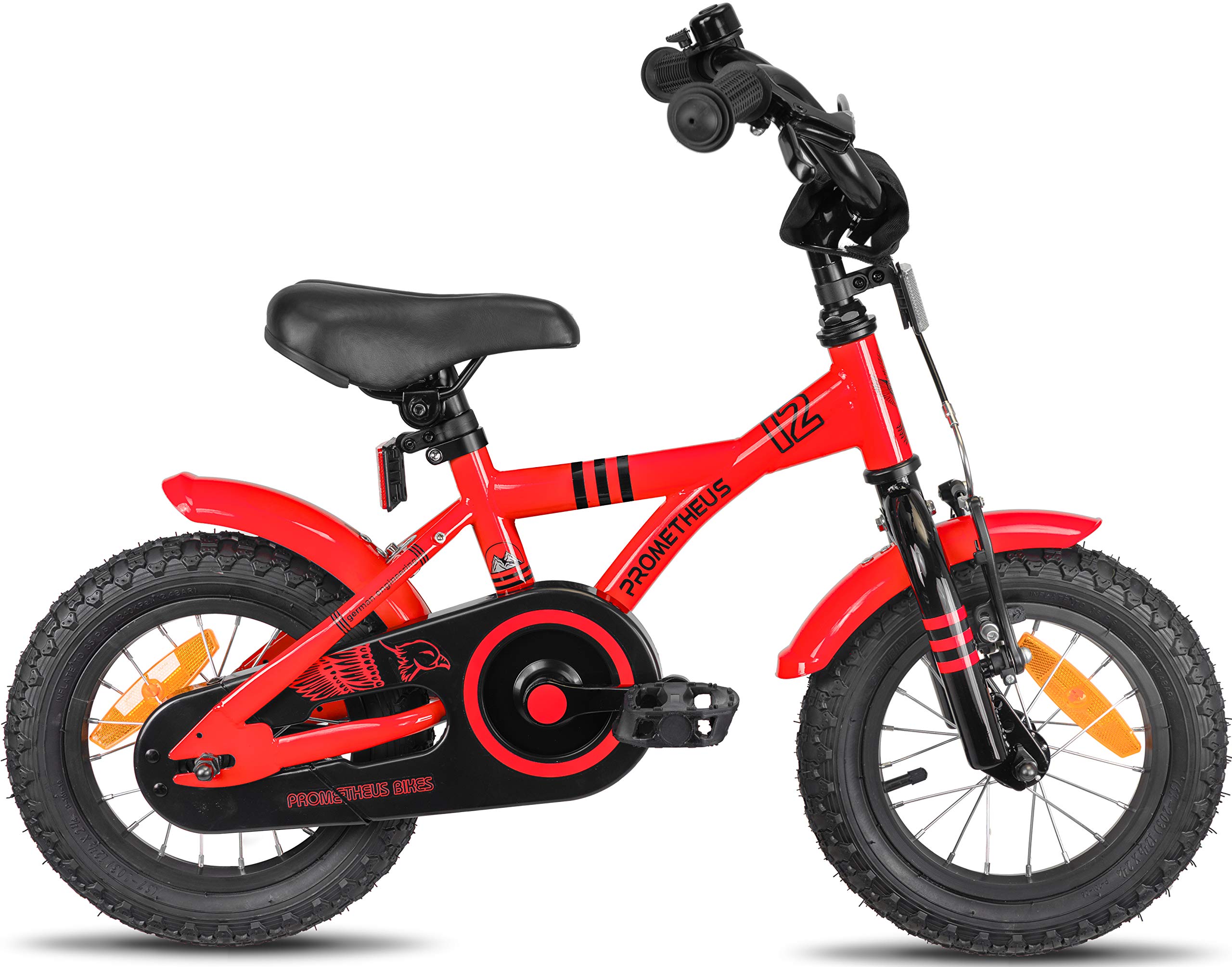 €149.00 Prometheus Bicicletta per Bambini e Bambine da 3 Anni nei Colori  Rosso e Nero da 12 Pollici con rotelle e contropedale… - bikewebshop.it