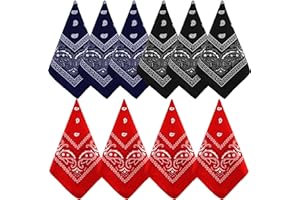 NACHLYNN 10pcs Paisley Bandanas Assorted Bandanas Cowboy Polyester Headbands Square Scarf Headwear