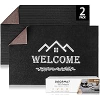 Hodekt Fußmatte 2 Set 40 x 60 cm, Schmutzfangmatte TPR Wasseroberfläche rutschfest, Fussmatte für Außen und Innen…