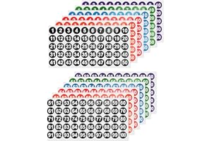 YIKIADA 600 sztuk naklejek z numerami 1-100 25 mm, winylowe, wodoodporne, samoprzylepne, do biura, domu, do szafki, kolorowe