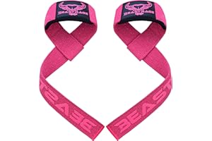 ‎BEAST RAGE BEAST RAGE Zughilfen für Krafttraining (Fitness Straps) Kreuzheben Gurte Frauen Männer (Gepolstert) Gewichthebergurte Baumwolle Handgelenkstütze Griffe Hantel Bar (Lifting Straps)(Wrist Wraps)