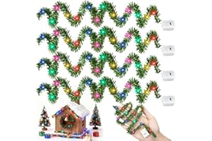 KENVORA Wichtel Lichterkette Miniatur LED - 4 Stück Wichtel Zubehör Deko Set Weihnachten für Wichtel Puppenhaus Haus Tür Weihnachtsbaum, Wichteltür Adventskalender 2025, Wichtel Geschenke Kinder (Farbenfroh)