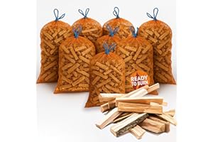 GARDENCO 8 Nets of Kiln Dried Kindling Wood - approx 20KG Box of 8 Bags Natural Firelighters For Woodburning Stove, Log Burner, Open Fire Pit, Camping BBQ Pizza Oven. Fire Starters Ready To Burn - approx 20KG