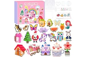 AJAZPER Kit di Perline da Stirare 5 MM, 72 Colori Perline a Fusione con Custodia, Pegboard, Guida Utente, 3 Scatole di Perline, Fai Da Te Regali Compleanno Natalizio per Ragazze e Ragazzi Bambini di 5+ Anni
