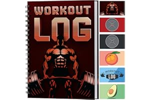 WORKOUT LOG GYM Fitness Logbook - Workout Planner - Formato A5, Rosso acceso - Copertina più spessa migliorata - Diario di allenamento - Impostazione degli obiettivi per il bodybuilding - di Workout Log
