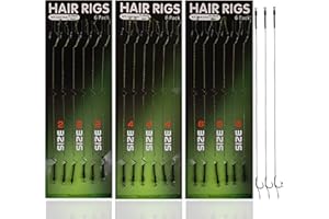 Shaddock Bas de ligne tressé pour pêche à la carpe avec extension de cheveux, stoppeurs d'appâts, hameçons pivotants, manches pivotantes, matériel de pêche à la carpe