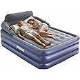 JEASONG King Size Air Mattress with Headboard & Cup Holder – Premium Comfort Blow Up Mattress, Inflatable Mattress, Colchon Inflable Air Bed for Ultimate Guest & Home Use