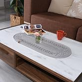 HomeTurko J&uuml;t Dekoratif Runner - Bohem Masa &Ouml;rt&uuml;s&uuml;, Sehpa &Ouml;rt&uuml;s&uuml;, Amerikan Servis, 30x70CM, Doğal ve Modern Tasarım (Gri)
