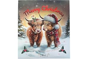 ACL STORES Airpure Scented Candle Advent Calendar 2025-24 Scented Candles Countdown to Christmas 2025 - Tea Light Scented Candle Advent Calendar - 23 Tea Lights & 1 Votive Candle Christmas Eve (Highland Cow)